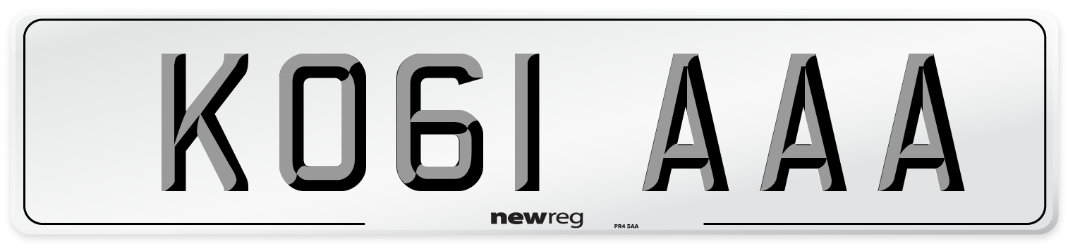 KO61 AAA Number Plate from New Reg
